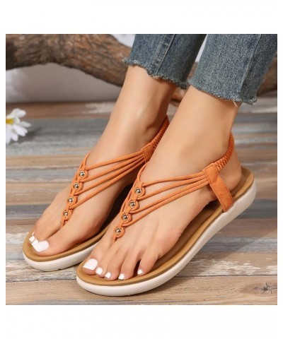 Clear Strap Sandals for Women Women Summer Elastic Band Casual Open Toe Flat Comfortable Soft Sole Beach Shoes Sandals Sandal...