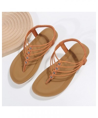 Clear Strap Sandals for Women Women Summer Elastic Band Casual Open Toe Flat Comfortable Soft Sole Beach Shoes Sandals Sandal...