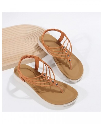 Clear Strap Sandals for Women Women Summer Elastic Band Casual Open Toe Flat Comfortable Soft Sole Beach Shoes Sandals Sandal...