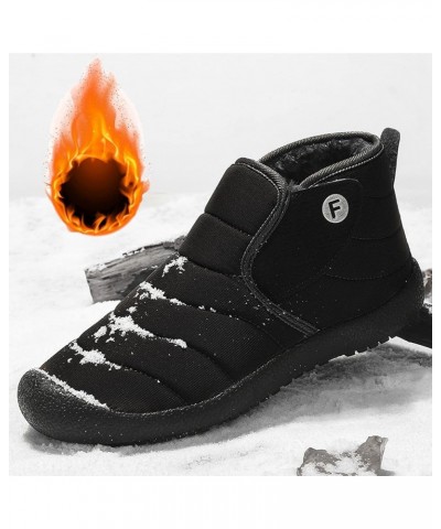 Lovers Shoes Boots For Mens Boys Short Bootie Outdoor Winter Warm Shoes Ankle Snow Boots Warm Snow Boots Black $24.51 Boots