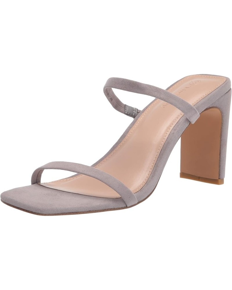 Women's Avery Square Toe Two Strap High Heeled Sandal Grey $26.36 Sandals