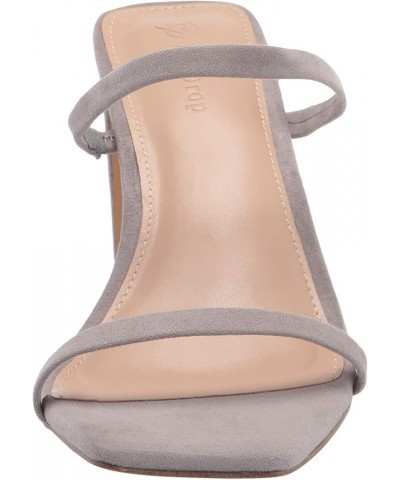 Women's Avery Square Toe Two Strap High Heeled Sandal Grey $26.36 Sandals