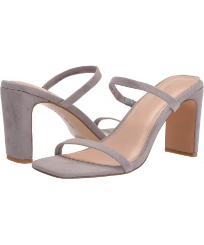 Women's Avery Square Toe Two Strap High Heeled Sandal Grey $26.36 Sandals