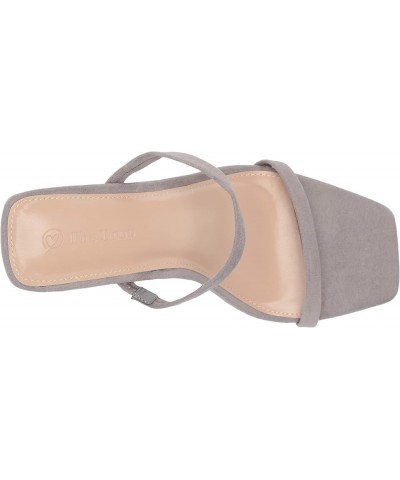 Women's Avery Square Toe Two Strap High Heeled Sandal Grey $26.36 Sandals