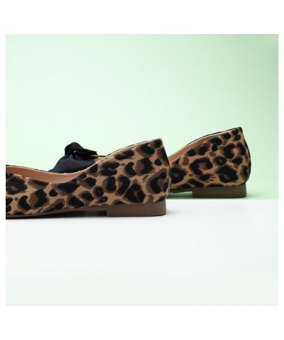 Women's Flats | Square Toe Shoes for Women | Leather Flat Shoes for Women | Slip On Ballet Flats P-leopard $57.81 Flats