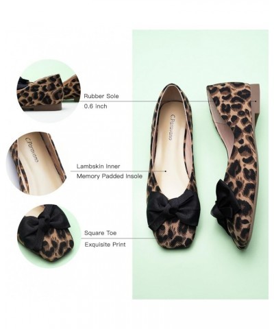 Women's Flats | Square Toe Shoes for Women | Leather Flat Shoes for Women | Slip On Ballet Flats P-leopard $57.81 Flats