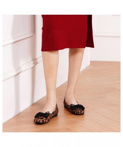 Women's Flats | Square Toe Shoes for Women | Leather Flat Shoes for Women | Slip On Ballet Flats P-leopard $57.81 Flats