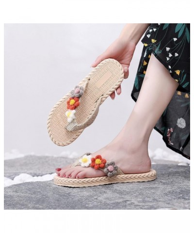 Fashion Spring And Summer Women Flip Flops Flat Bottom Lightweight Colorful Flowers Fun Slippers for Women Open A $11.14 Boots