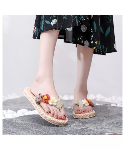 Fashion Spring And Summer Women Flip Flops Flat Bottom Lightweight Colorful Flowers Fun Slippers for Women Open A $11.14 Boots