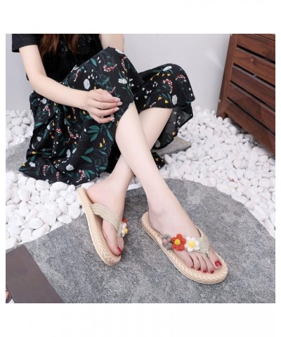 Fashion Spring And Summer Women Flip Flops Flat Bottom Lightweight Colorful Flowers Fun Slippers for Women Open A $11.14 Boots