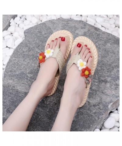 Fashion Spring And Summer Women Flip Flops Flat Bottom Lightweight Colorful Flowers Fun Slippers for Women Open A $11.14 Boots