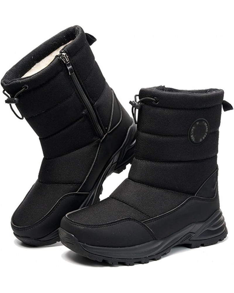 Winter Boots For Women Waterproof Snow Non Slip Fur Lining Comfortable Slip On Warm Ankle Booties Outdoor Shoes Black $23.08 ...