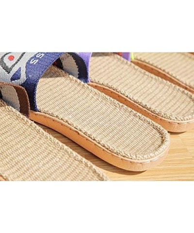 Flax Slippers Unisex Linen Summer Beach Shoes Lightweight Skidproof Indoor Slippers Home Breathable Sandals Purple1 $8.31 Sli...