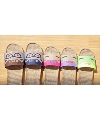 Flax Slippers Unisex Linen Summer Beach Shoes Lightweight Skidproof Indoor Slippers Home Breathable Sandals Purple1 $8.31 Sli...