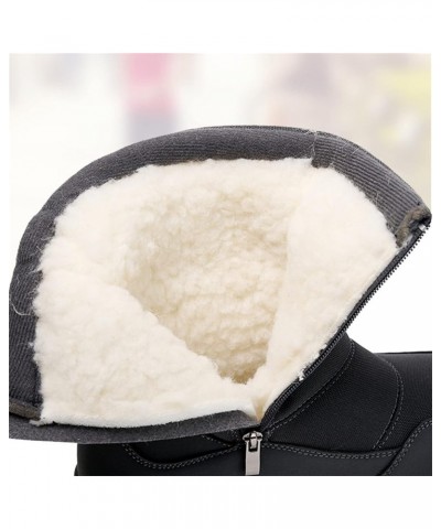 Winter Boots For Women Waterproof Snow Non Slip Fur Lining Comfortable Slip On Warm Ankle Booties Outdoor Shoes Black $23.08 ...