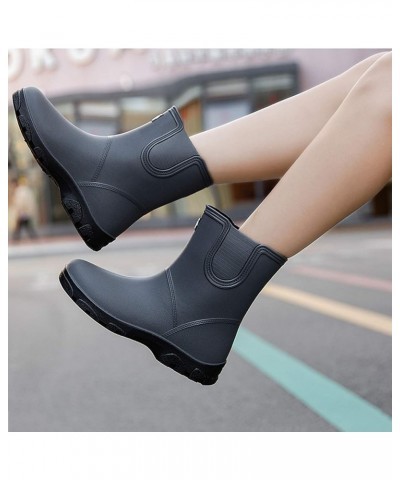 Women Men Rain Boots with Non-Slip Sole, Fashion Waterproof Outdoor Water Boots, Grey/Red Grey $27.48 Outdoor Shoes