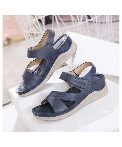 Casual Wedge Sandals for Women Comfortable Open Toe Summer Beach Flip-Flop Fashion Ladies Bohemia Platform Shoes Cutout Slipp...