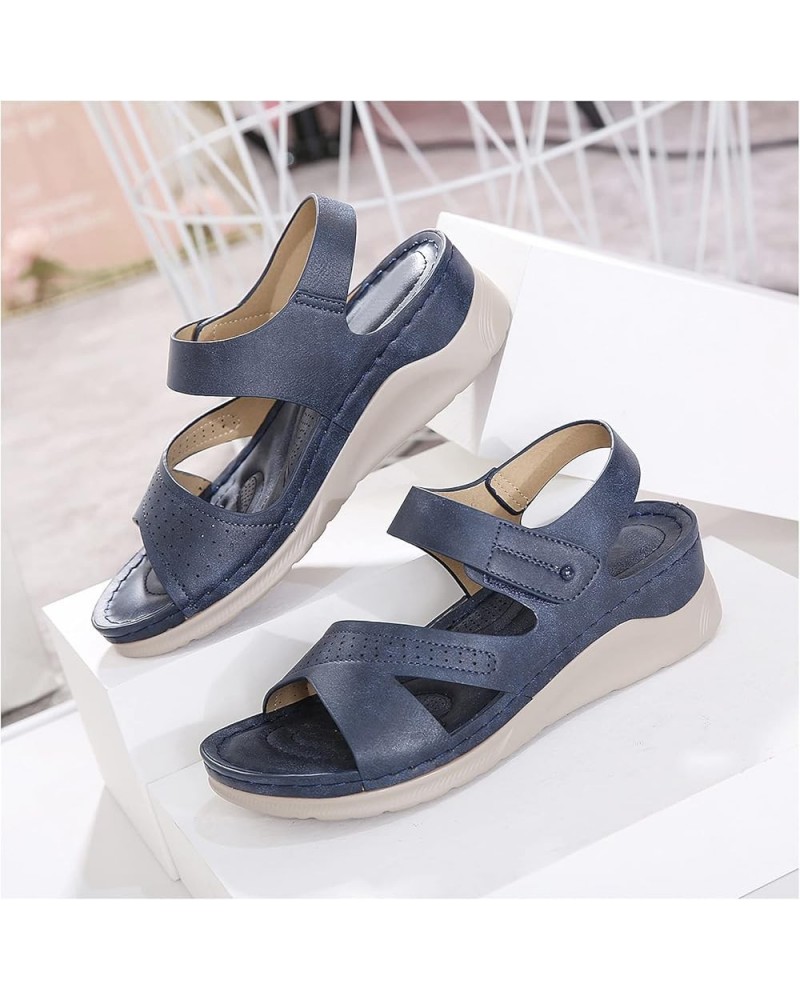 Casual Wedge Sandals for Women Comfortable Open Toe Summer Beach Flip-Flop Fashion Ladies Bohemia Platform Shoes Cutout Slipp...