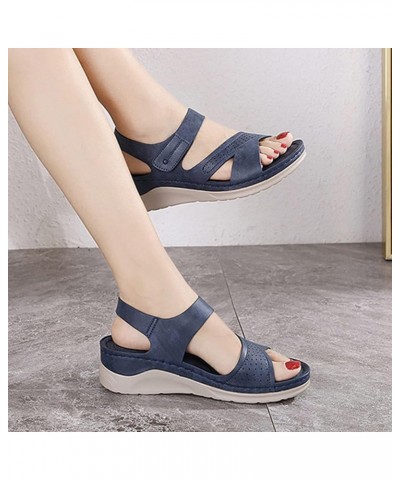 Casual Wedge Sandals for Women Comfortable Open Toe Summer Beach Flip-Flop Fashion Ladies Bohemia Platform Shoes Cutout Slipp...