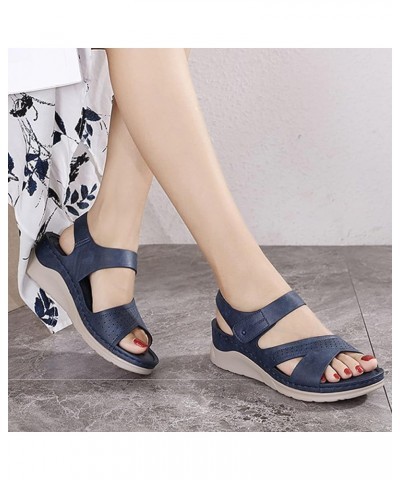 Casual Wedge Sandals for Women Comfortable Open Toe Summer Beach Flip-Flop Fashion Ladies Bohemia Platform Shoes Cutout Slipp...