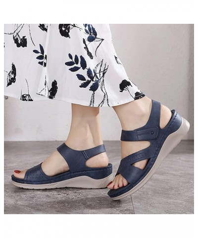 Casual Wedge Sandals for Women Comfortable Open Toe Summer Beach Flip-Flop Fashion Ladies Bohemia Platform Shoes Cutout Slipp...