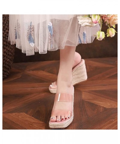 Women's Ankle Strap Low Wedge Sandals Platform Sandals for Women Sexy Pink $27.50 Sandals