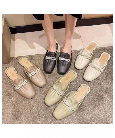 Teen Girls Party Slippers Women's Spring And Summer Bow Tie Square Heel Low Heel Slippers Ladies Light Weight White $14.44 Sl...