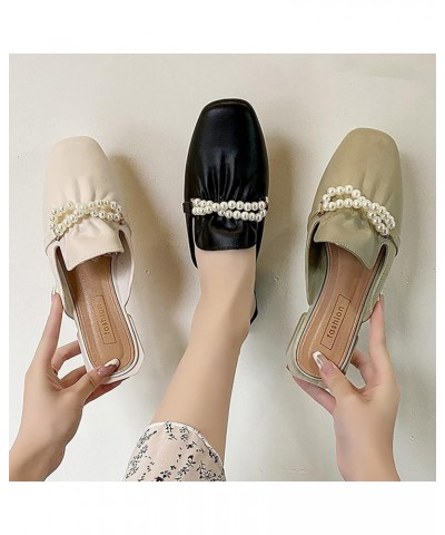 Teen Girls Party Slippers Women's Spring And Summer Bow Tie Square Heel Low Heel Slippers Ladies Light Weight White $14.44 Sl...