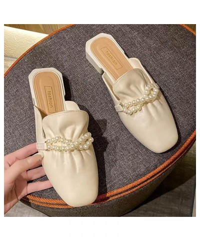 Teen Girls Party Slippers Women's Spring And Summer Bow Tie Square Heel Low Heel Slippers Ladies Light Weight White $14.44 Sl...