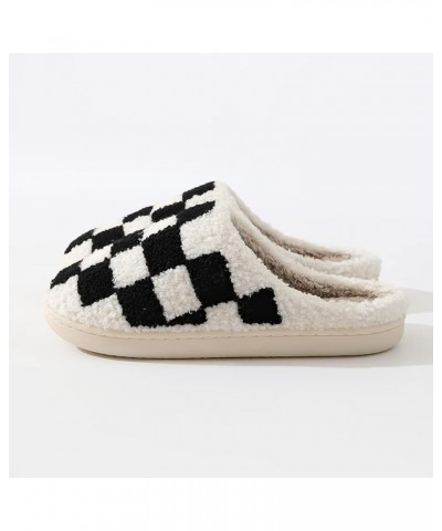 Checkered Slippers for Women Men Spooky Slides Keep warm Cozy House Slippers Indoor Outdoor Shoes Green $7.41 Slippers