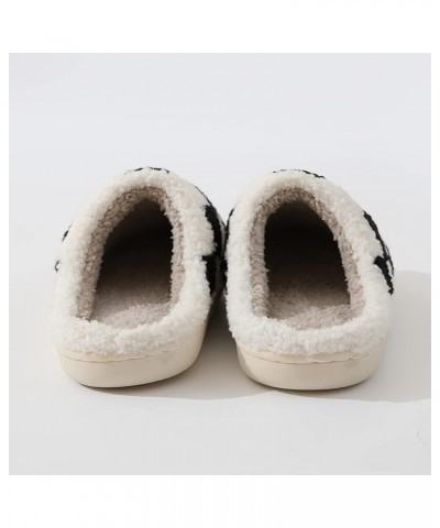 Checkered Slippers for Women Men Spooky Slides Keep warm Cozy House Slippers Indoor Outdoor Shoes Green $7.41 Slippers