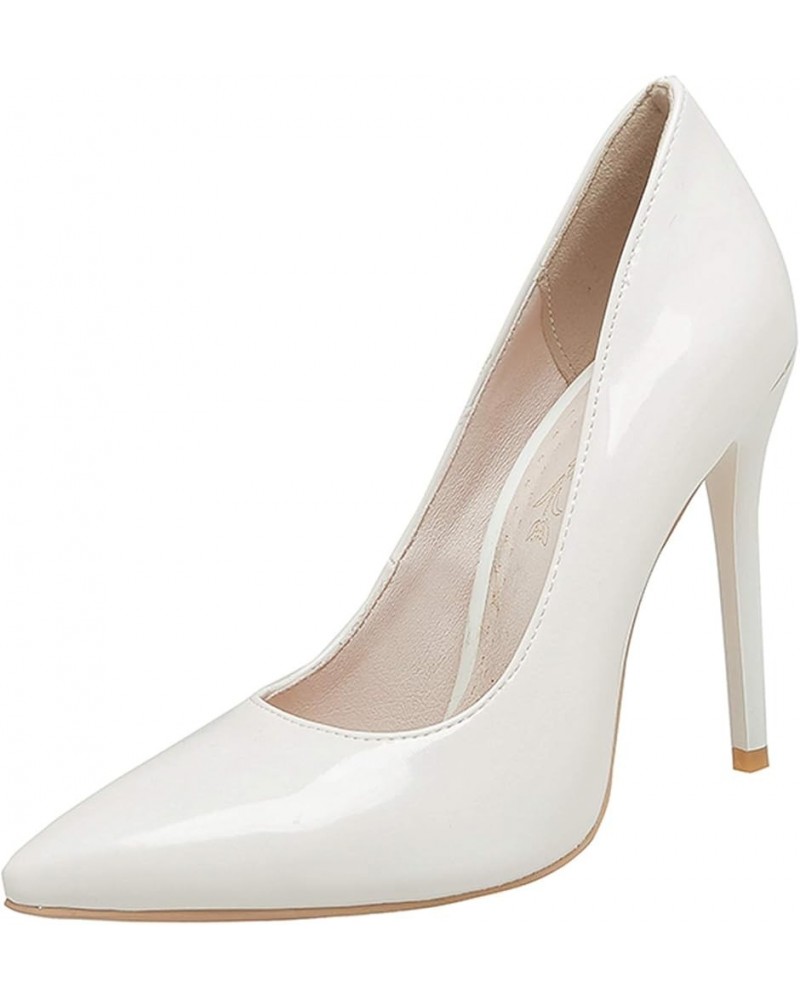 Fashion Women Office Heels wih Stiletto and Pointed Toe White $21.54 Pumps