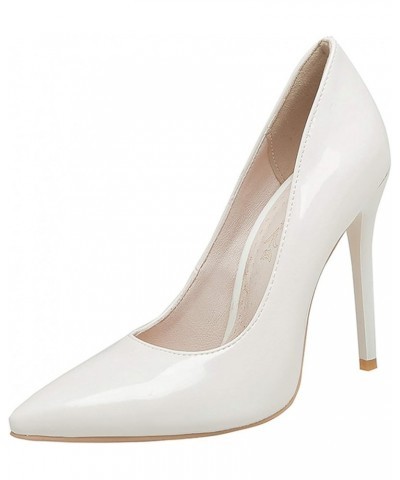 Fashion Women Office Heels wih Stiletto and Pointed Toe White $21.54 Pumps