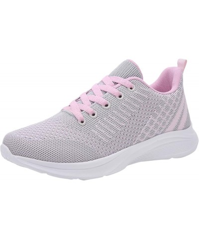 Women's Walking Shoes Slip On - Mesh Solid Color Sports Shoes Runing Breathable Sneakers Z 11-pink $23.69 Athletic Shoes