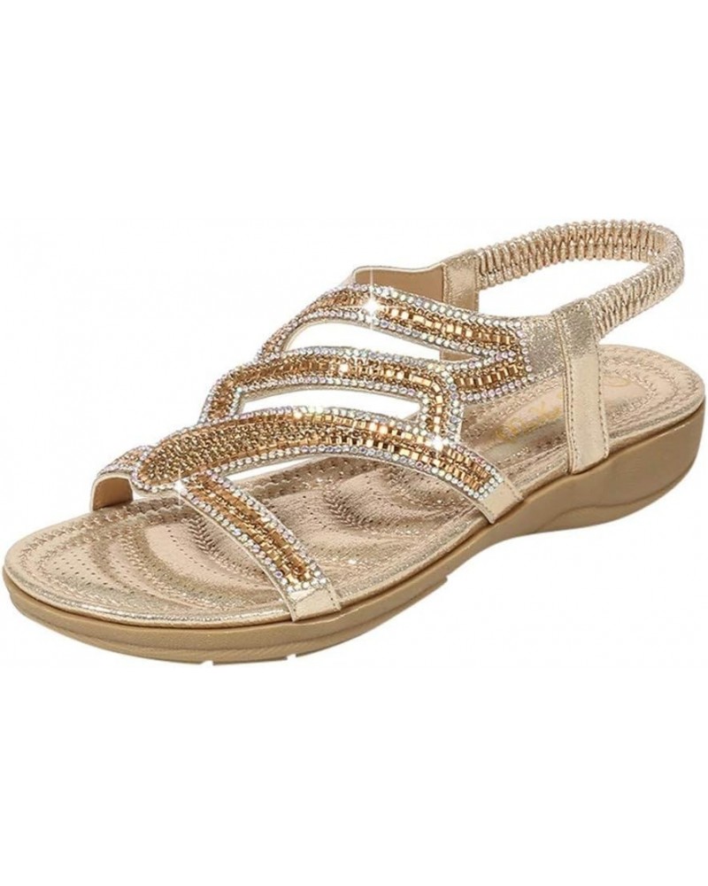 Arch Support Sandals women's dressy espadrille sandal wedge summer sandals sandalias de mujer Z 15-gold $25.94 Sandals