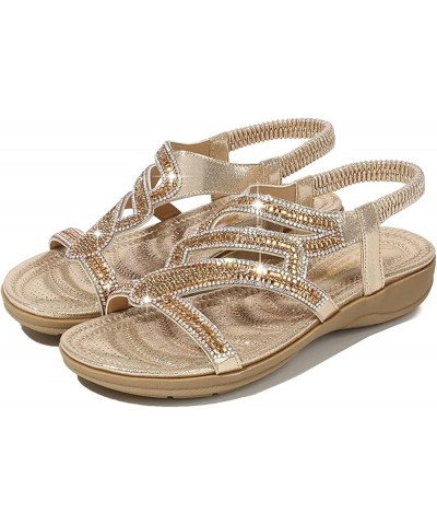 Arch Support Sandals women's dressy espadrille sandal wedge summer sandals sandalias de mujer Z 15-gold $25.94 Sandals