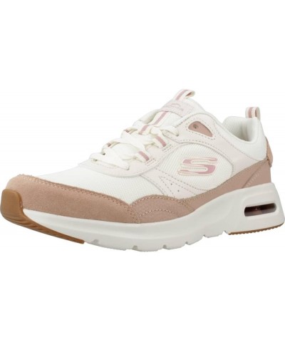 Women's Skech-AIR Court Cool Avenue Natural Taupe Leather Natural Mesh Pink Tri $36.66 Athletic Shoes