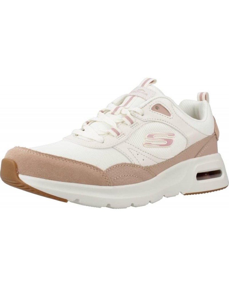 Women's Skech-AIR Court Cool Avenue Natural Taupe Leather Natural Mesh Pink Tri $36.66 Athletic Shoes