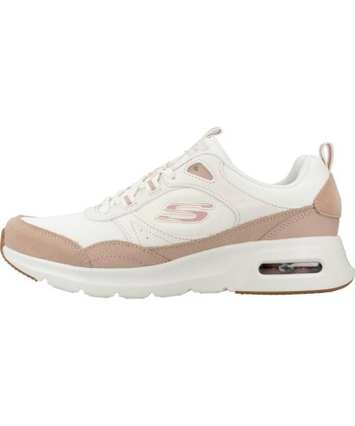 Women's Skech-AIR Court Cool Avenue Natural Taupe Leather Natural Mesh Pink Tri $36.66 Athletic Shoes