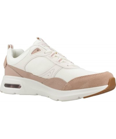 Women's Skech-AIR Court Cool Avenue Natural Taupe Leather Natural Mesh Pink Tri $36.66 Athletic Shoes