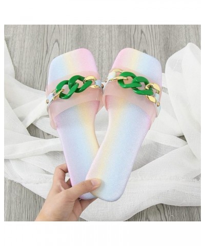 flat sandals for women summer Women Slippers Flat Solid Color Casual Style Seaside Beach Shoes Z 03-blue $13.34 Sandals