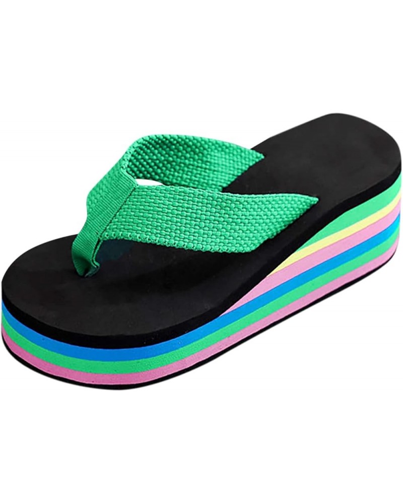 Slip on Sandals Women Open Toe Strappy Lace Up Espadrille Block Casual Sandal Summer Beach Slides Shoes 71-htrns-green8 $10.5...