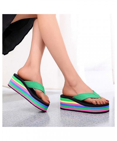 Slip on Sandals Women Open Toe Strappy Lace Up Espadrille Block Casual Sandal Summer Beach Slides Shoes 71-htrns-green8 $10.5...