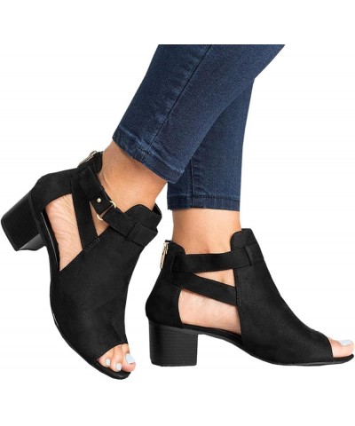 Women's Two Strap Heeled Sandal Soft Yoga Foam Dress Shoes Beach Tie Up Stiletto High Heeled Sandals Shoes Black $16.55 Sandals