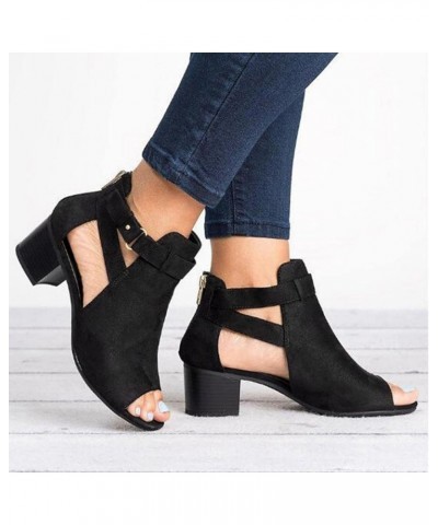 Women's Two Strap Heeled Sandal Soft Yoga Foam Dress Shoes Beach Tie Up Stiletto High Heeled Sandals Shoes Black $16.55 Sandals