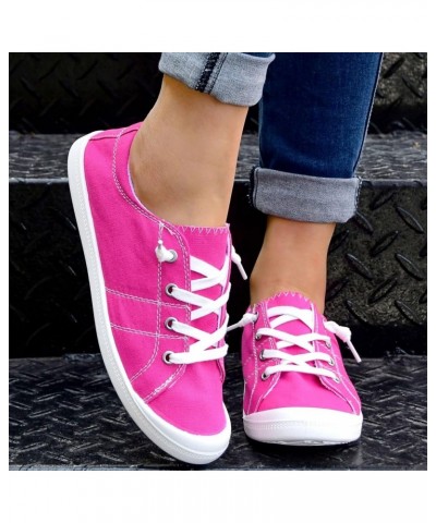 Women Shoes Casual Shoes Solid Sports Shoes Canvas Fashion Casual Shoes Women Wedge Comfort Shoes Hot Pink $17.93 Athletic Shoes