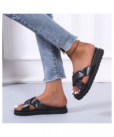 Platform Sandals for Women wide width Women Flip Flops Sandals Walking Summer Wedge Embroidered Sandals Platform Shoes Z 13-b...