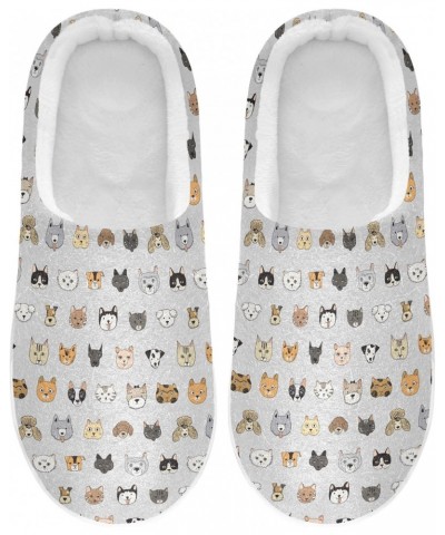 Cats and Dogs Animal Doodle Bedroom Slippers Women Mens Fuzzy Slippers Fuzzy Shoes House Slippers Women 38-39 $14.08 Slippers