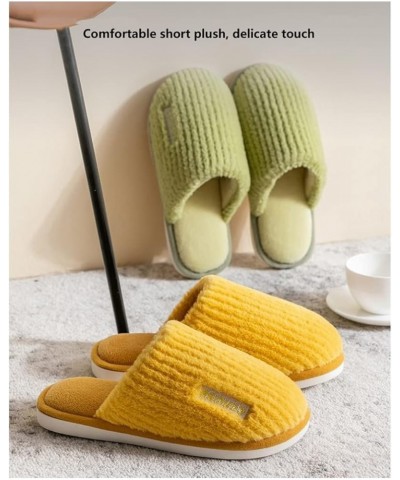 Cozy Indoor Warm Anti-Skid Plush Slippers，Women's Yellow Thickened Soft Bottom Comfortable House Cotton Slippers，for Girl，Gif...