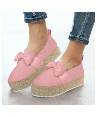 Toe Slip Ladies Shoe Suede Knot Shoes On Fashion Thick Casual Bow Sole Round Women's Casual Shoes Women Shoes Size 11 Casual ...